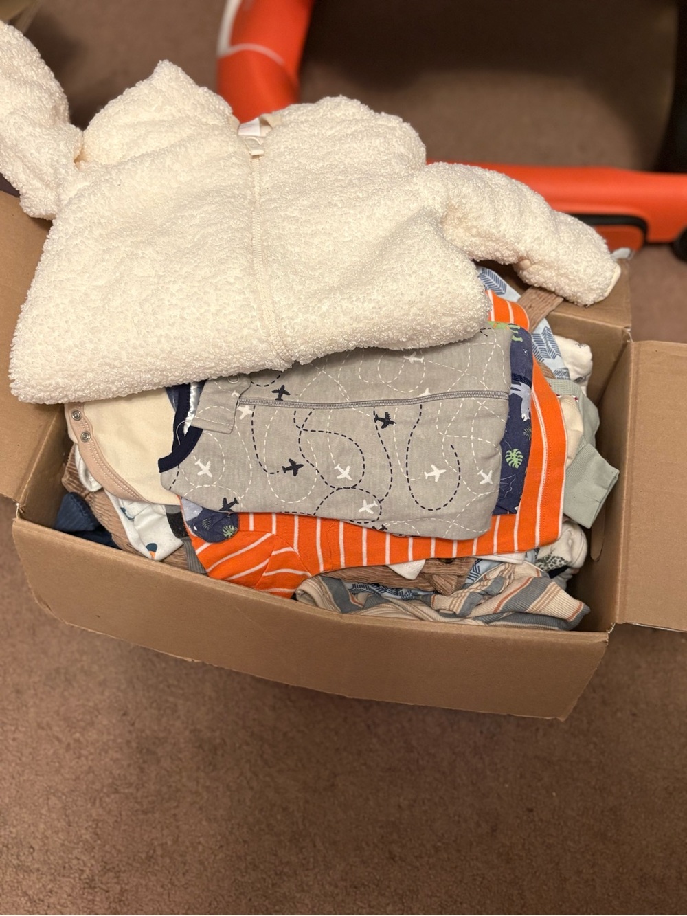 Target Kids Cream Sherpa Hoodie + Mixed Color Baby Clothing Lot